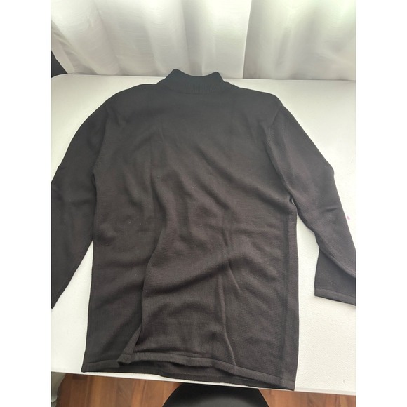 Richard Sport Sweater Small Black Holiday Holly Christmas Mock Neck Knit - Picture 5 of 9
